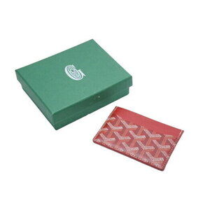 Goyard San Ciel Pice Card Wallet Herringbone Pattern Red
